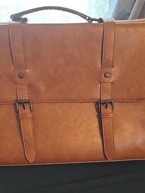 Tan LeatherLaptop  Briefcase Bag